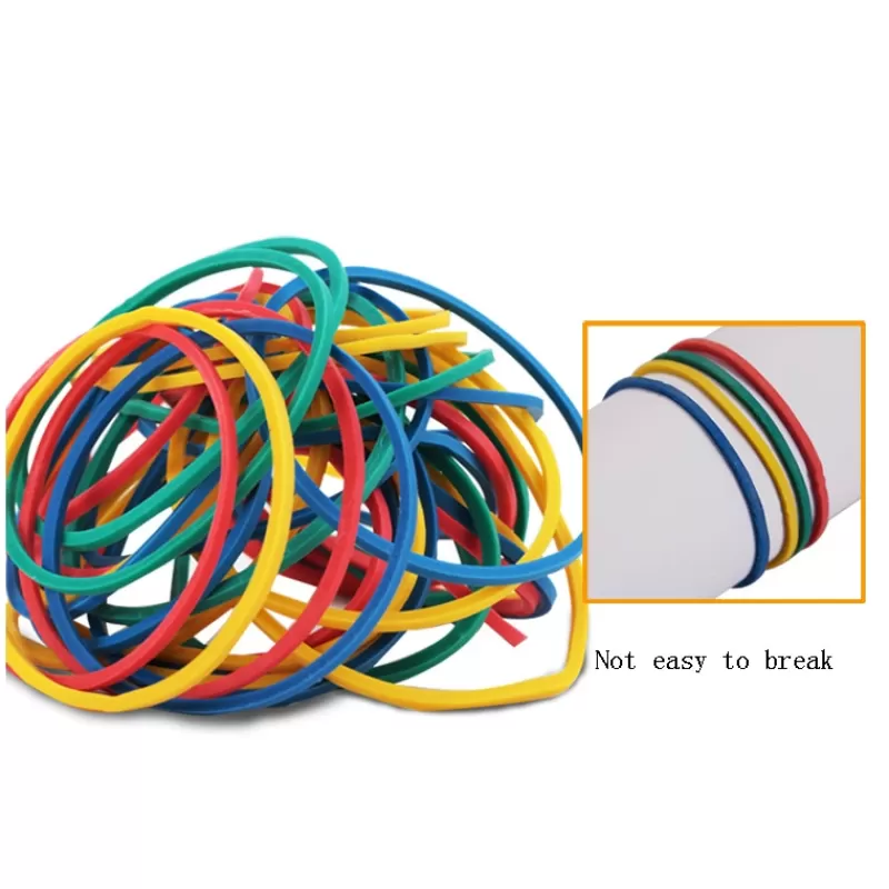 Hot SOC Colorful Strong Elastic Rubber Band Loop 50g School Stationery Office Pen Holder Organiser