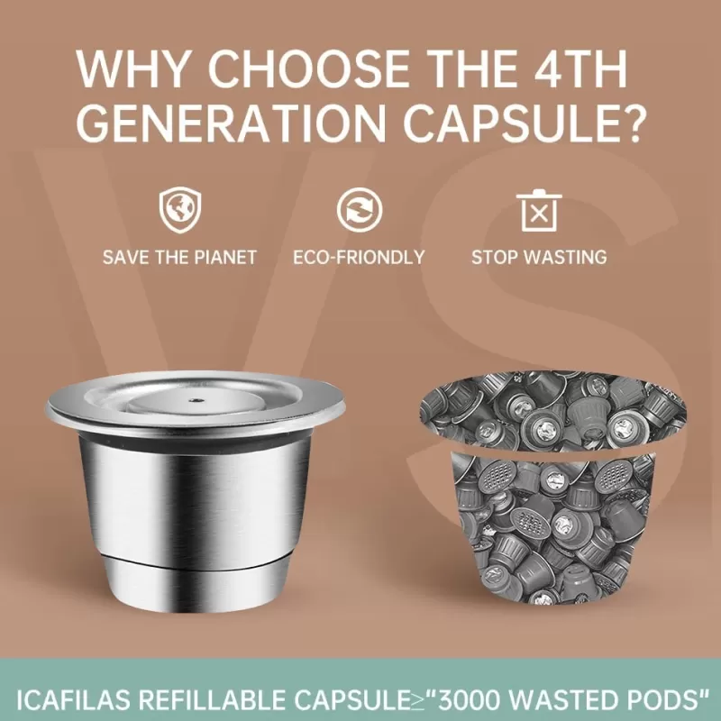 Cheap SOC ICafilas Krups Inissia Reusable Coffee Capsule ,For Nespresso De’Longhi 203549 Refill Coffee Filter Stainless Steel Espresso Pod