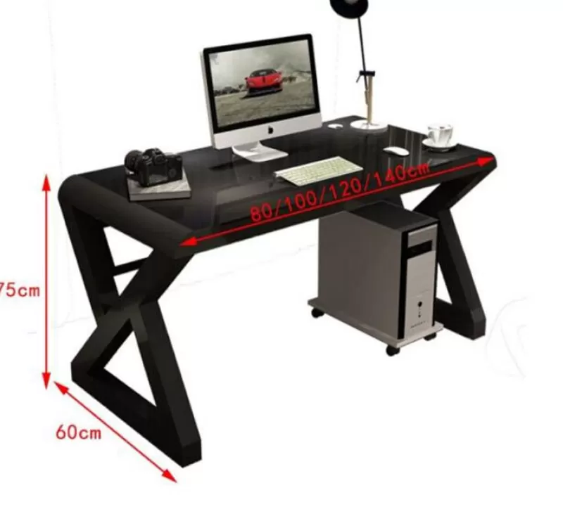 Outlet SOC Tempered Glass Computer Desk Home Office Simple Modern Desk Desktop Study Desk Office Desk Gaming Table