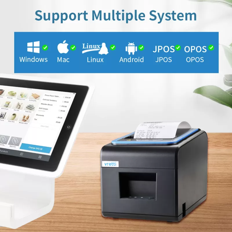 Fashion SOC Vretti V330M 80mm Thermal Receipt POS Printer For Windows Android IOS For Supermarket Store Multiple Interfaces Thermal Printer usb-serial-lan